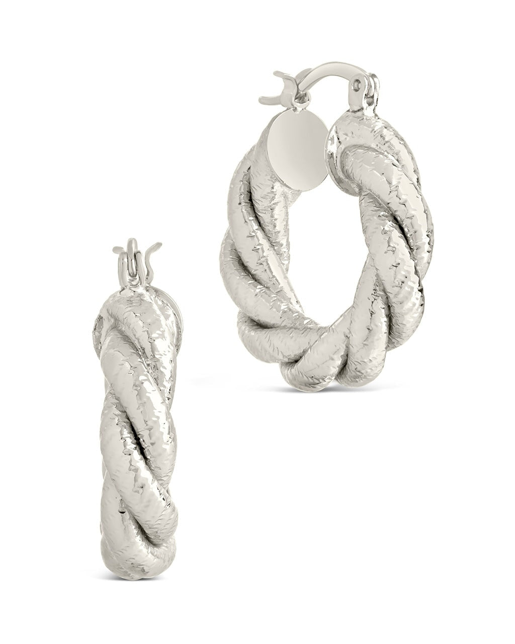 Icing Silver 80MM Braided Hoop Earrings | Connecticut Post Mall